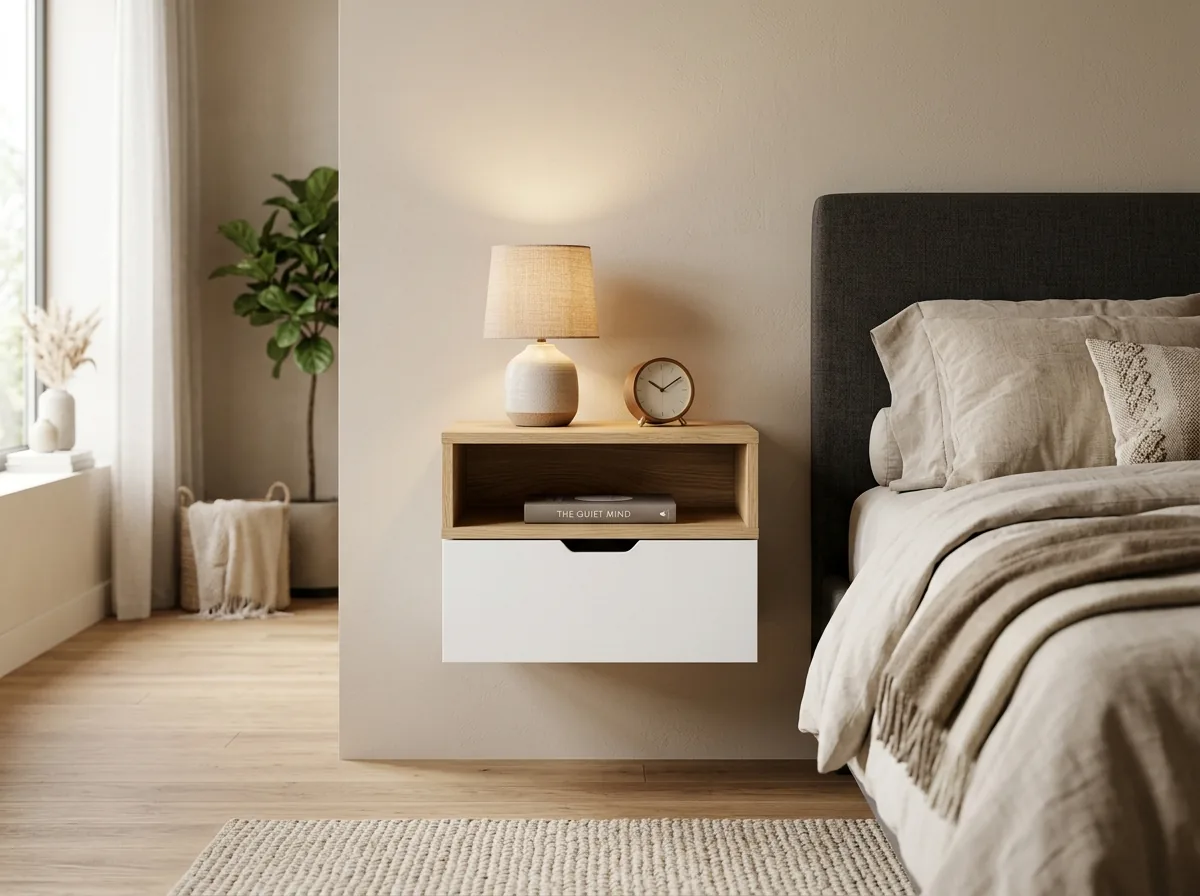 Chevet suspendu flottant chambre moderne